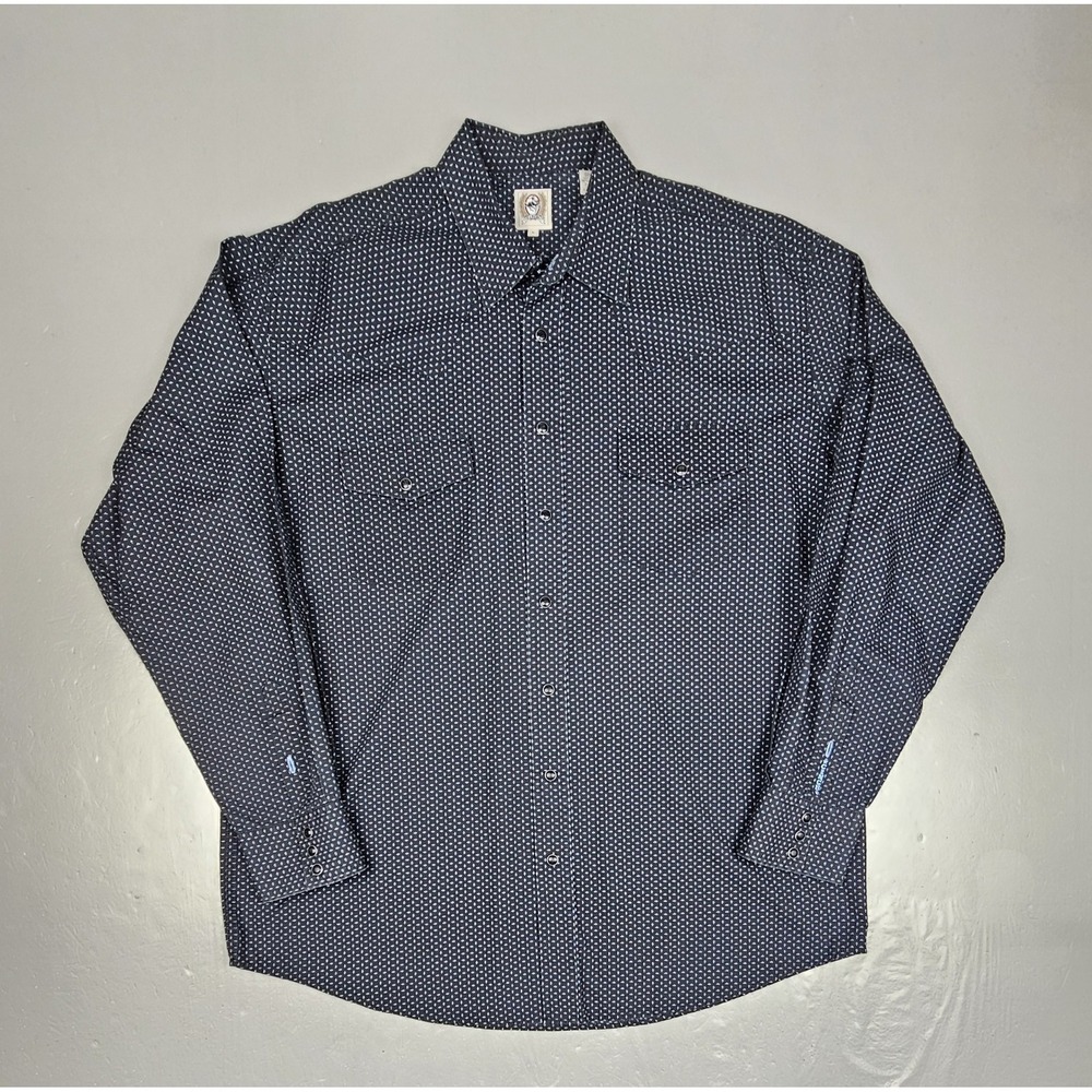 Cinch Men's Navy Blue Micro Dot Button-Down Shirt